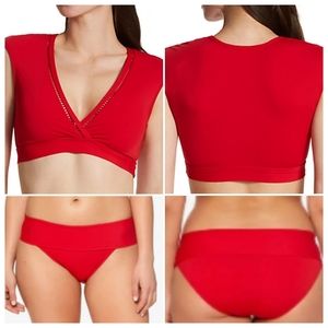 Bleu Rod Beattie | Behind the Seams Cap Sleeve Crop Top & Kore Foldover Bottoms